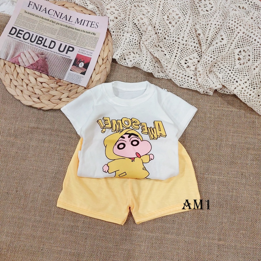 (8-18kg) Đồ bộ bé trai và đồ bộ bé gái QATE948 TB209 - bộ quần áo bé trai và bộ quần áo bé gái cộc tay hình shin TB74