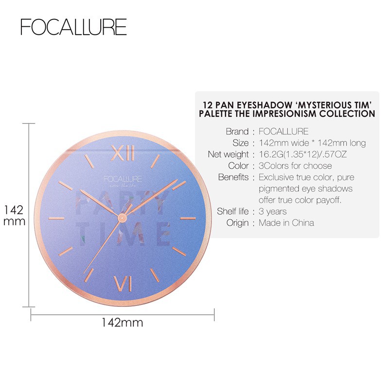 Bảng phấn mắt FOCALLURE 12 tông màu Thời gian bí ẩn đẹp mắt