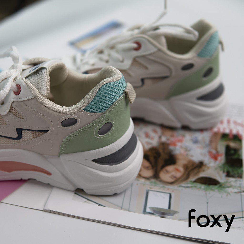 Giày Thể Thao Sneaker Nữ FOXY Form Cá Tính Đế Tăng Chiều Cao Phối Màu Hàn Quốc - FOX008