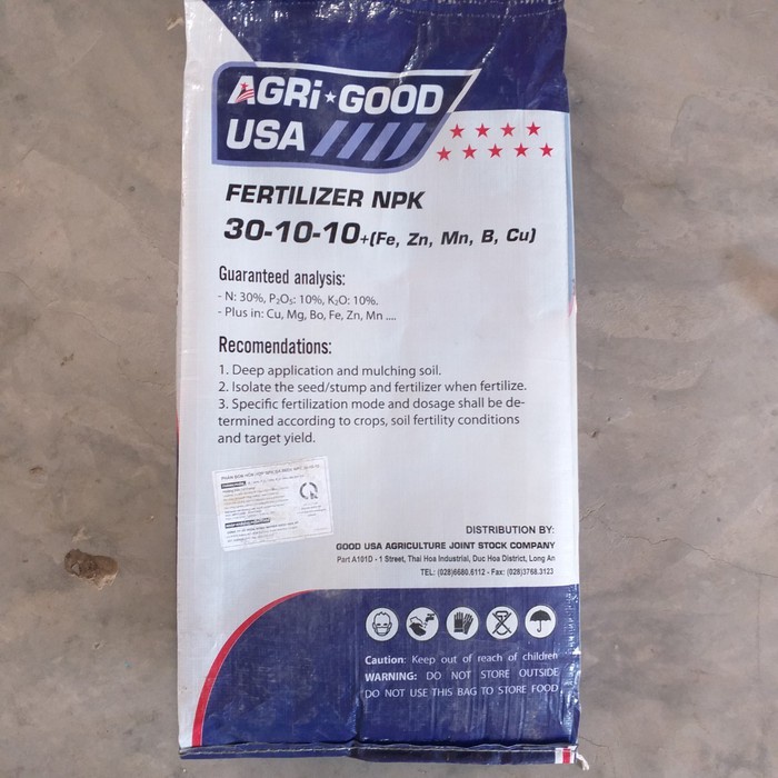 PHÂN BÓN HỖN HỢP NPK 30-10-10 nhập khẩu HOA KỲ - Túi ZIP 1Kg