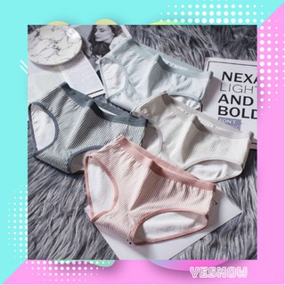 Quần lót nữ🍄[FREE SHIP]🍄Giảm 20k [QUAN LOT NU]Quần lót nữ cotton kẻ. Quần chip dễ thương sexy gợi cảm (6 màu) YESNOW
