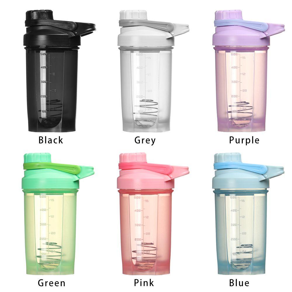 Bình Nhựa Lắc Pha Chế Nước Uống Kèm Dây Bóng Đánh Trứng 500ml Tiện Dụng Mang Theo