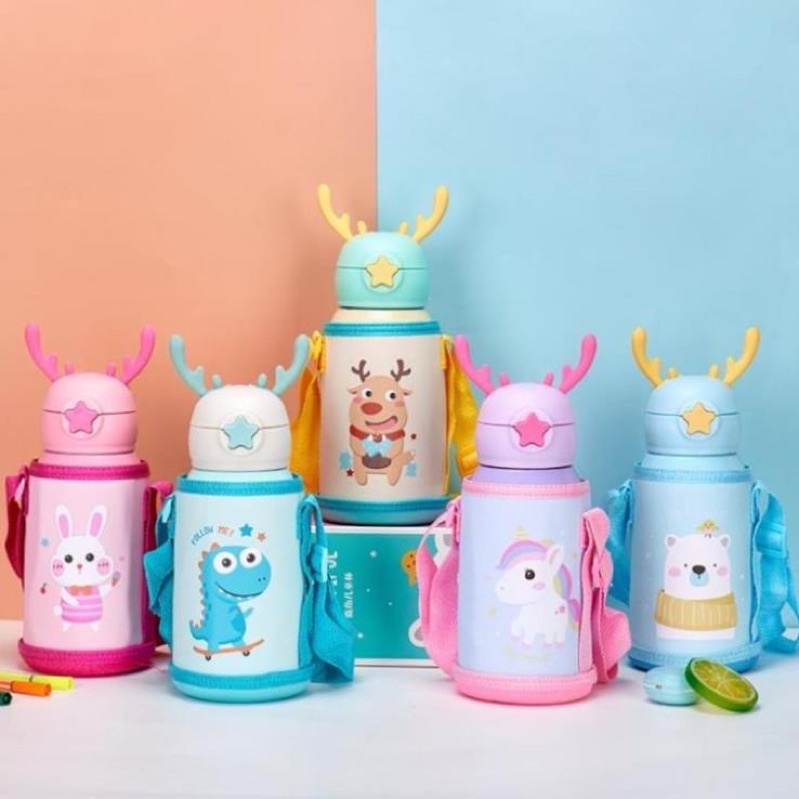 BÌNH GIỮ NHIỆT NẮP SỪNG HƯƠU CHO BÉ IU