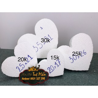 Cốt xốp trái tim cắm hoa sáp, hoa khô giá lẻ bằng giá sỉ