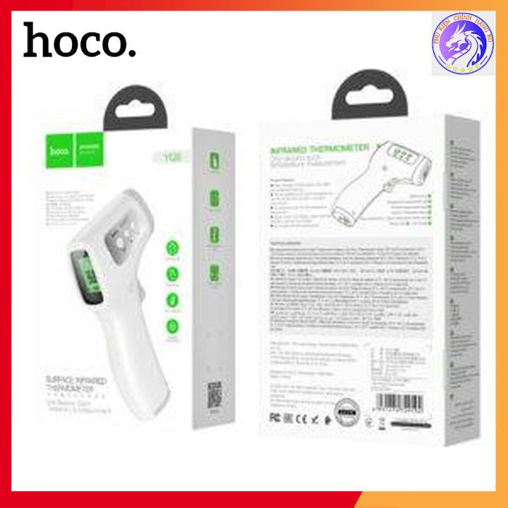 [Tặng Kèm Khăn Lau Khử Trùng + Pin] Máy Đo Thân Nhiệt Hoco YQ6 Không Chạm - Nhiệt Kế Hồng Ngoại LCD  - Kết Qủa 1 Giây