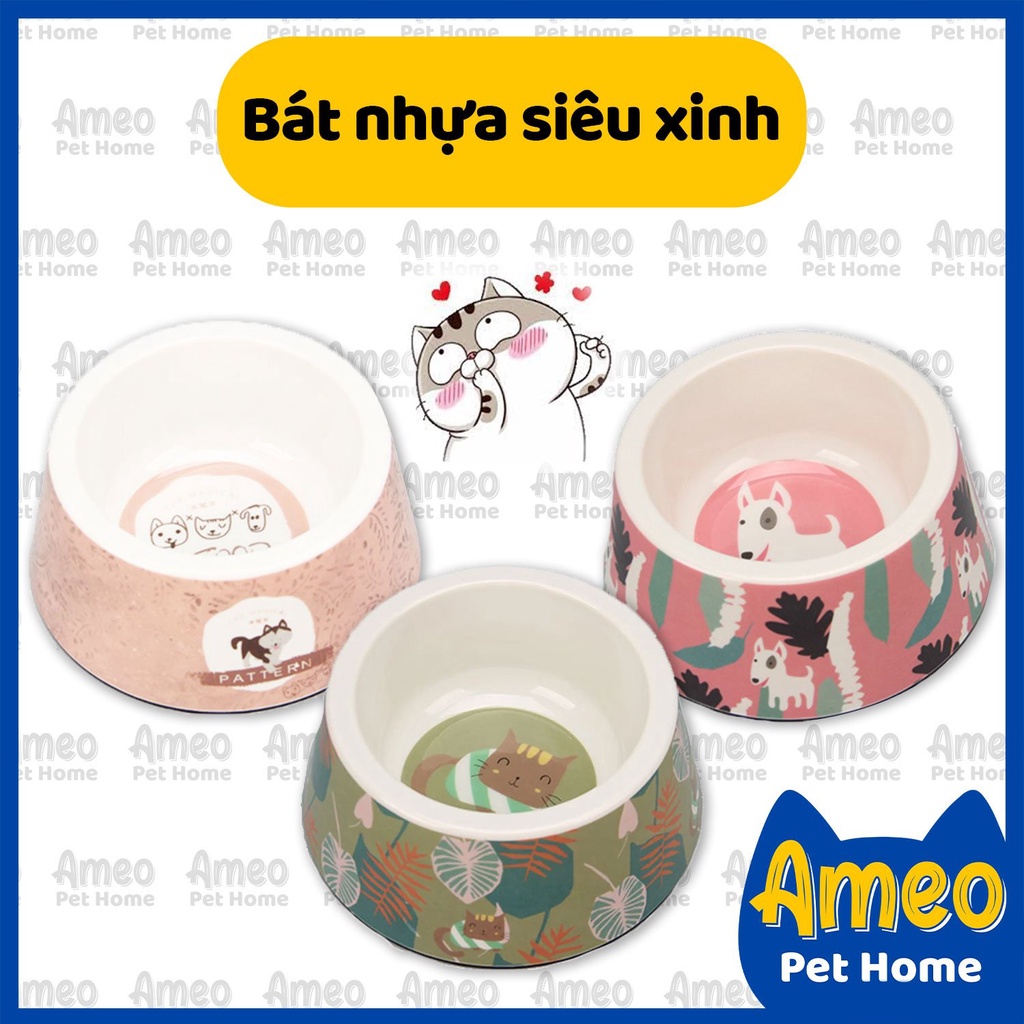 [Cao cấp] Bát ăn nhựa siêu xinh cho chó mèo | Chén ăn Bobo cho thú cưng - Ameo Pet Home