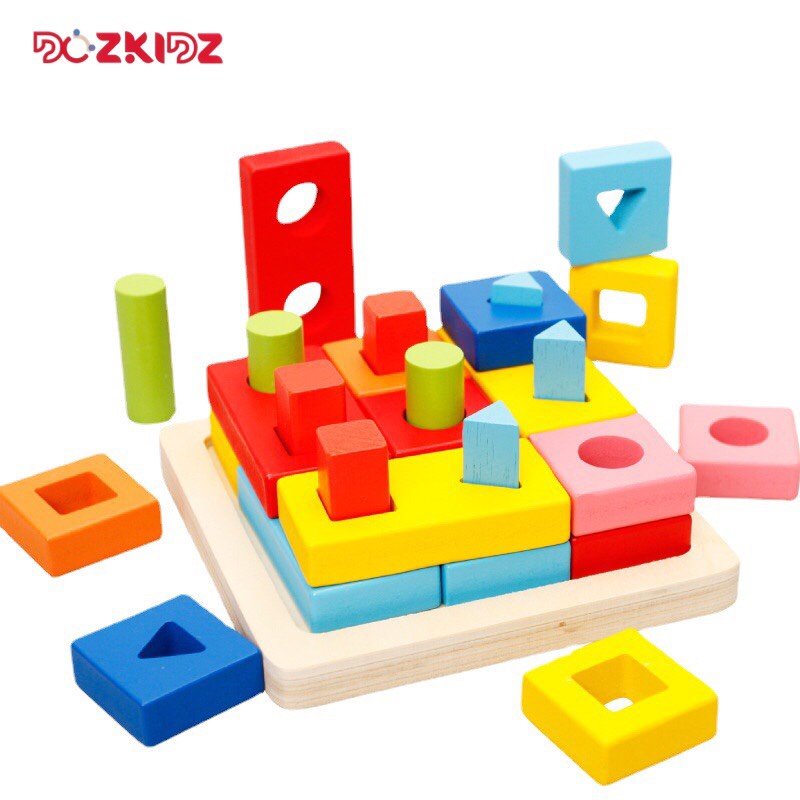 Đồ chơi gỗ thông minh- Xiên cọc zic zắc tư duy Logic - DOZKIDZ