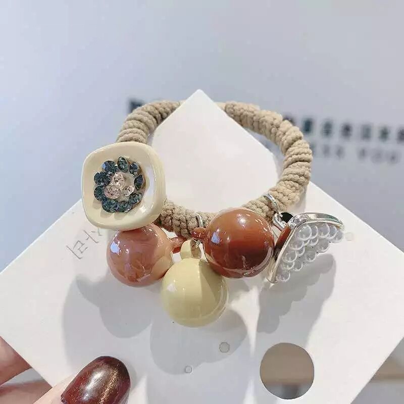 Dây Buộc Tóc Cao Su Co Giãn Màu Sắc Ngọt Ngào Phong Cách Hàn Quốc Cho Nữ