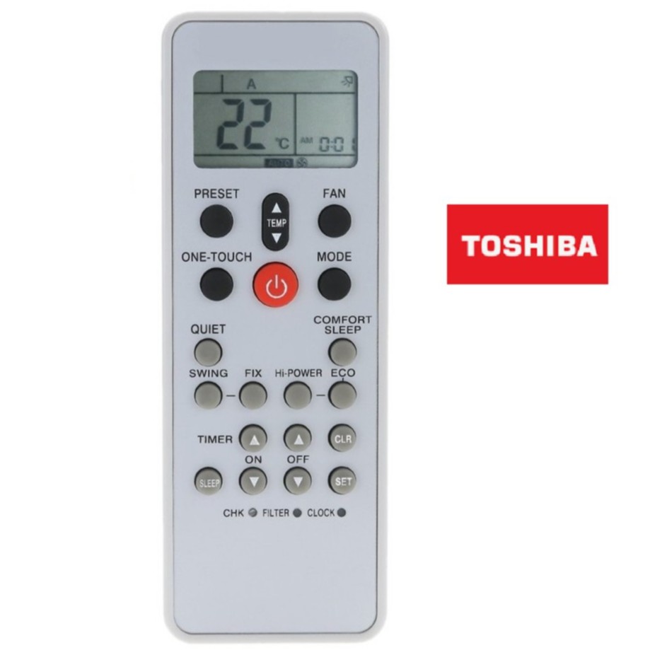 ĐIỀU KHIỂN ĐIỀU HÒA TOSHIBA WC-L03SE loại 1 nút đỏ-Tặng kèm pin - REMOTE từ xa máy lạnh Toshiba WC-L03Se 1 nút đỏ