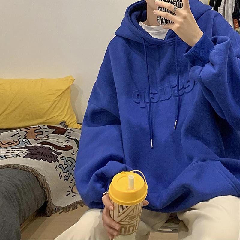 Áo Hoodie Dài Tay Màu Trơn Lót Nhung Dày Dặn Thời Trang Hong Kong Cho Nam