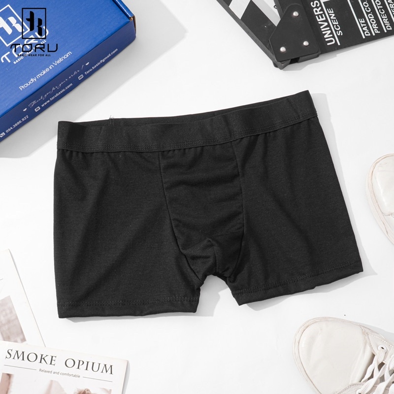 [Fullbox Hộp 3 quần lót nam boxer] thương hiệu TORU, Chất vải cotton premium kháng khuẩn, thoáng mát cực mềm mại