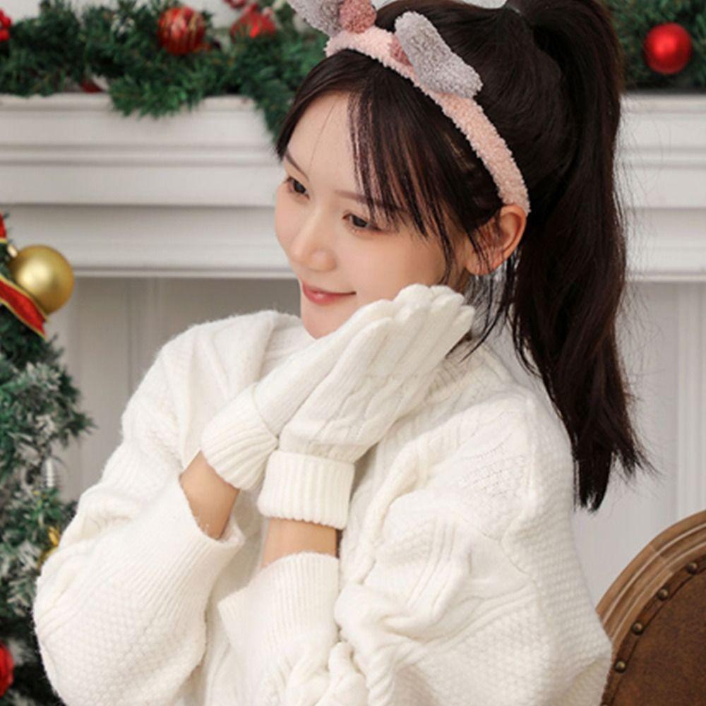 Găng Tay Dệt Kim Chống Lạnh / Gió Giữ Ấm Có Thể Dùng Màn Hình Cảm Ứng Thời