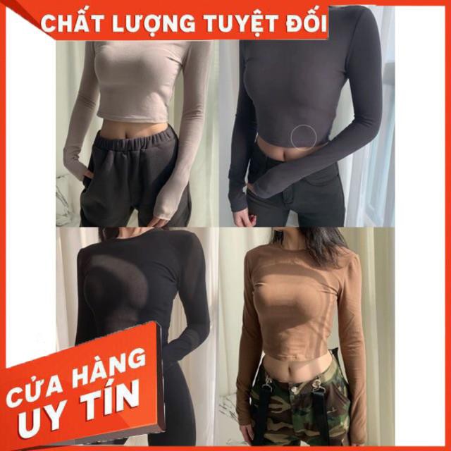ÁO THUN CROPTOP TAY DÀI BODY NHIỀU MÀU- chất đẹp