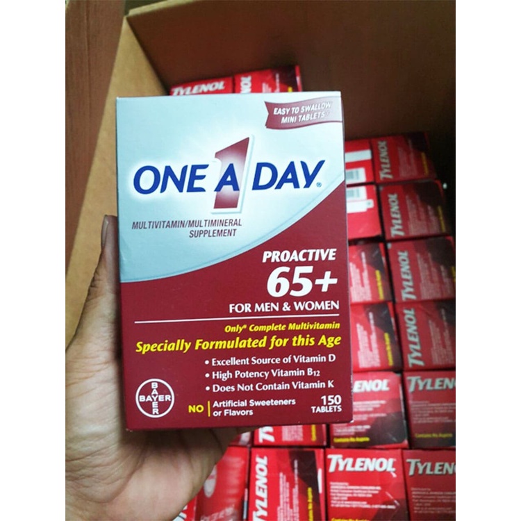 Vitamin cho người trên 65 tuổi One A Day Proactive 65+ Men &amp; Women Multivitamin 150 Tablets