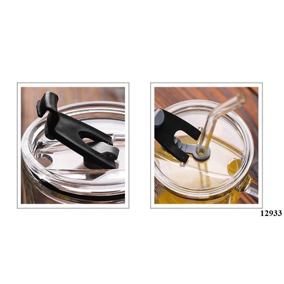 Cốc pha sữa thuỷ tinh chia vạch có nắp và ống hút cao cấp - Luxy houseware | BigBuy360 - bigbuy360.vn