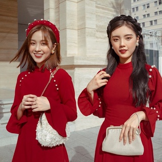 Áo dài cách tân ONONMADE màu đỎ
