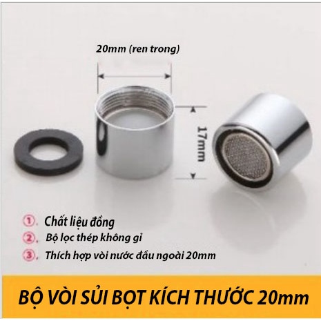 Đầu lọc gắn vòi nước bồn rửa mạ crom chuyên dụng - HVL TEA