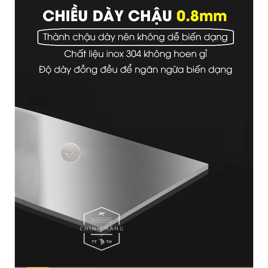 Chậu  rửa bát 2 hố inox 304 kiểu dáng sang trọng ,tiện ghi bảo hành 12 tháng ( có bộ xả đi kèm ).