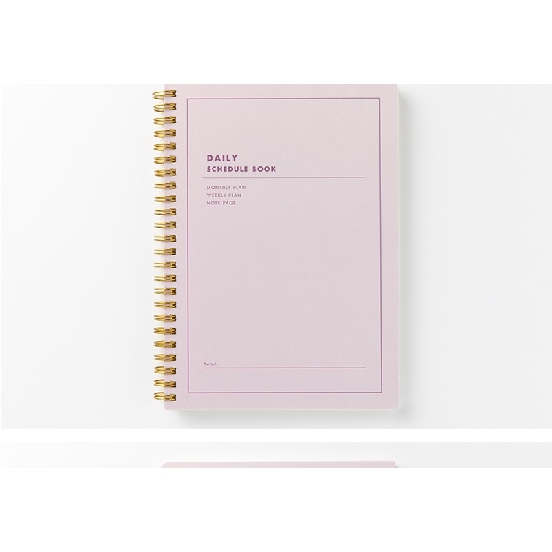 Sổ Ghi Chép ARTBOX Hàn Quốc Lập Kế Hoạch Hằng Năm Với Gáy Bìa Lò Xo Màu Tím Pastel