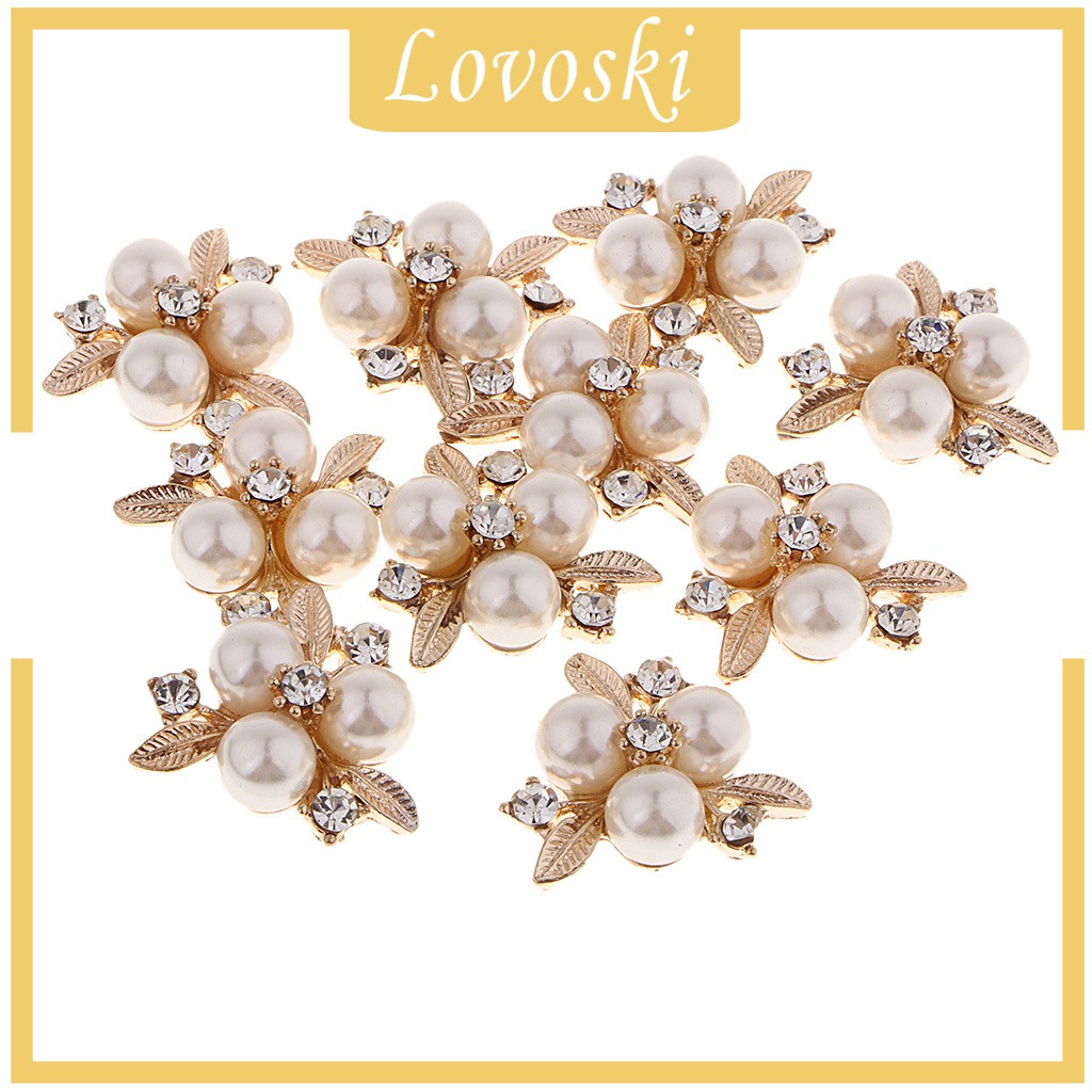 Set 10 Nút Cài Trang Trí Vỏ Điện Thoại Cô Dâu Đính Đá Sang Trọng