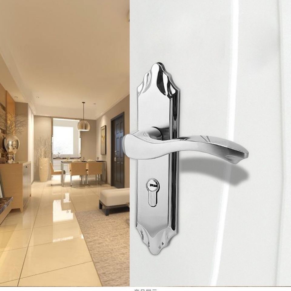 Khoá Phòng Ngủ Tay gạt uốn lượn đẹp mắt dùng cho cửa nhựa gỗ đều Ok
