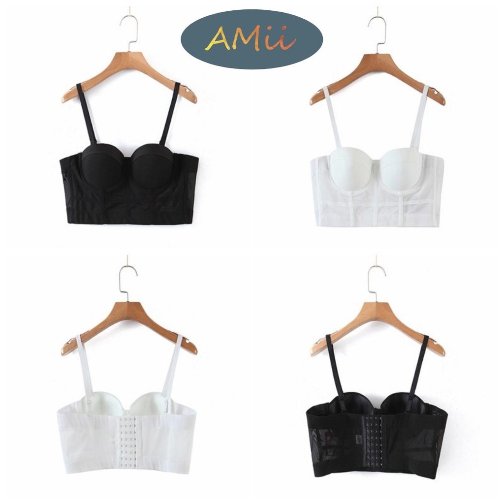 Áo Bra Không Dây Corset Vintage Amii Nâng Ngực Tạo Khe | Áo Lót Cài Sau Mặc Trong Phối Vest Gợi Cảm B002 | BigBuy360 - bigbuy360.vn