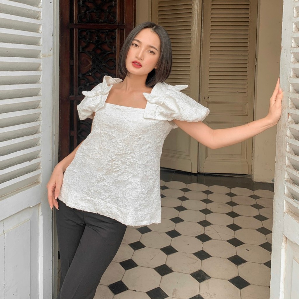 [Mã FATHANG5 giảm 10K đơn 50K] Áo tay phồng dáng A , Peace House Clothing