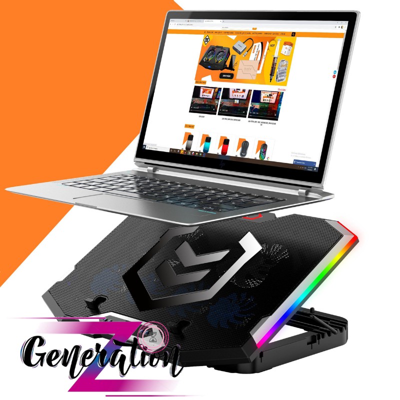 MÁ MỚI FREE SHIPĐế tản nhiệt laptop Led RGB BAMBA B8