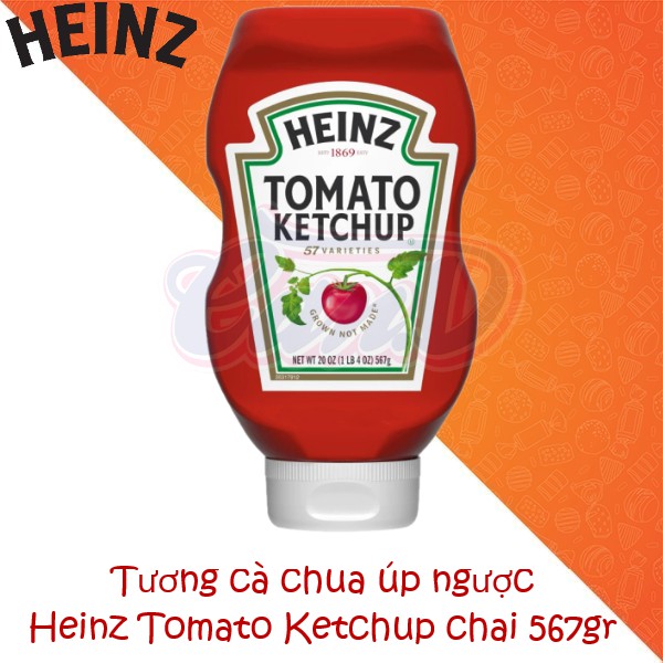 Tương cà chua úp ngược Heinz Tomato Ketchup chai 567gr