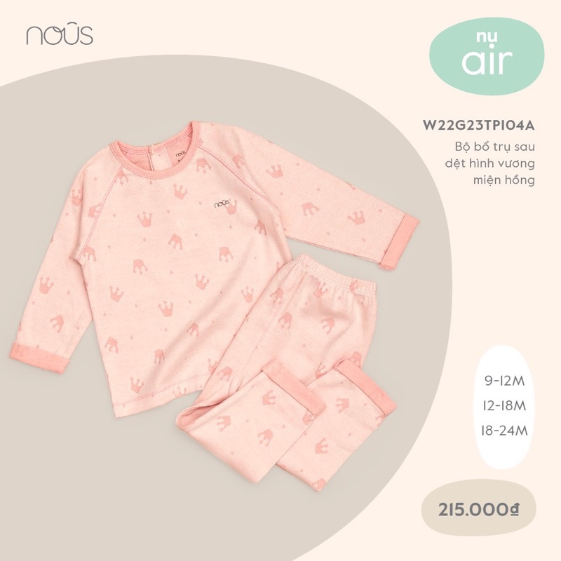 [ Nous ] Bộ dài tay thu đông size 9-12m đến 2-3y