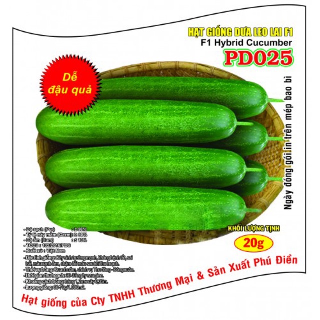 HẠT GIỐNG DƯA LEO F1 PD025