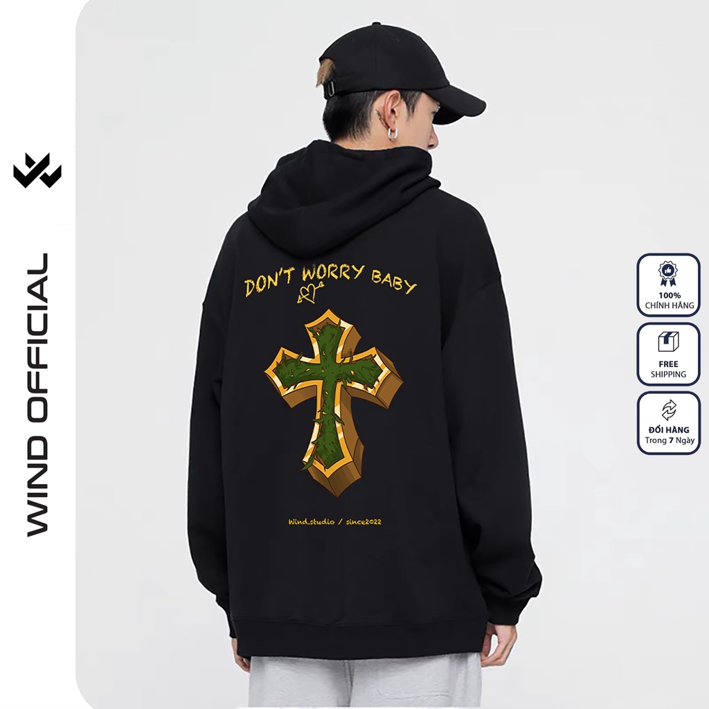 Áo hoodie form rộng WIND unisex nỉ bông Relax thời trang nam nữ oversize ulzzang