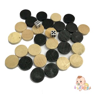 Natural Wooden Chess Draughts Checkers Backgammon Chess Piece For Kids