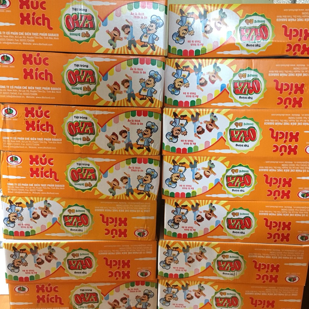 Thùng xúc xích tiệt trùng ăn liền Dabaco Food 100 Cây x 20gram