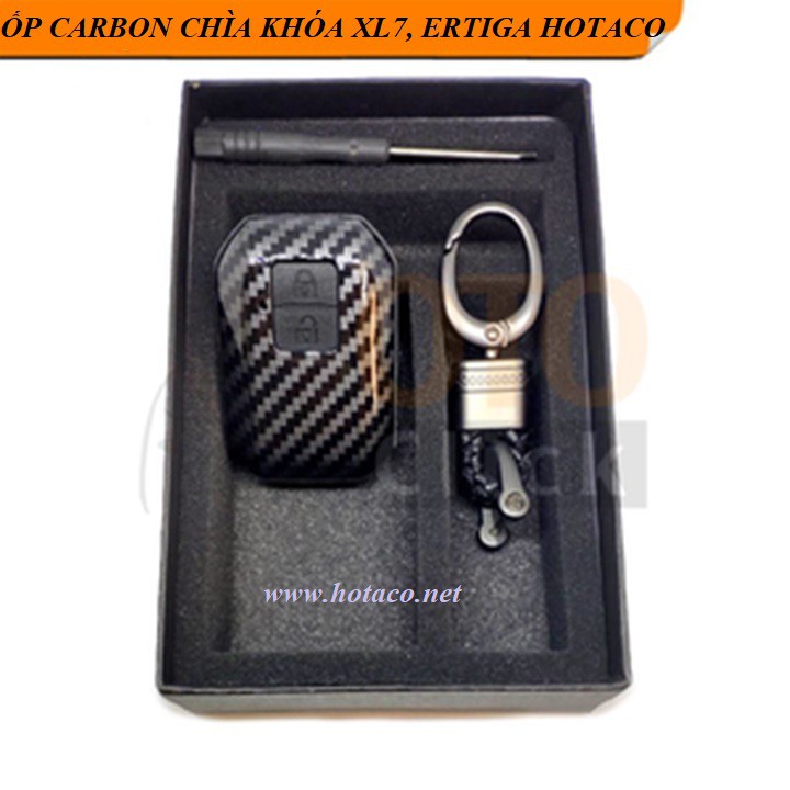 ốp carbon chìa khóa, móc khóa ô tô dùng riêng cho xe Suzuki XL7, Ertiga