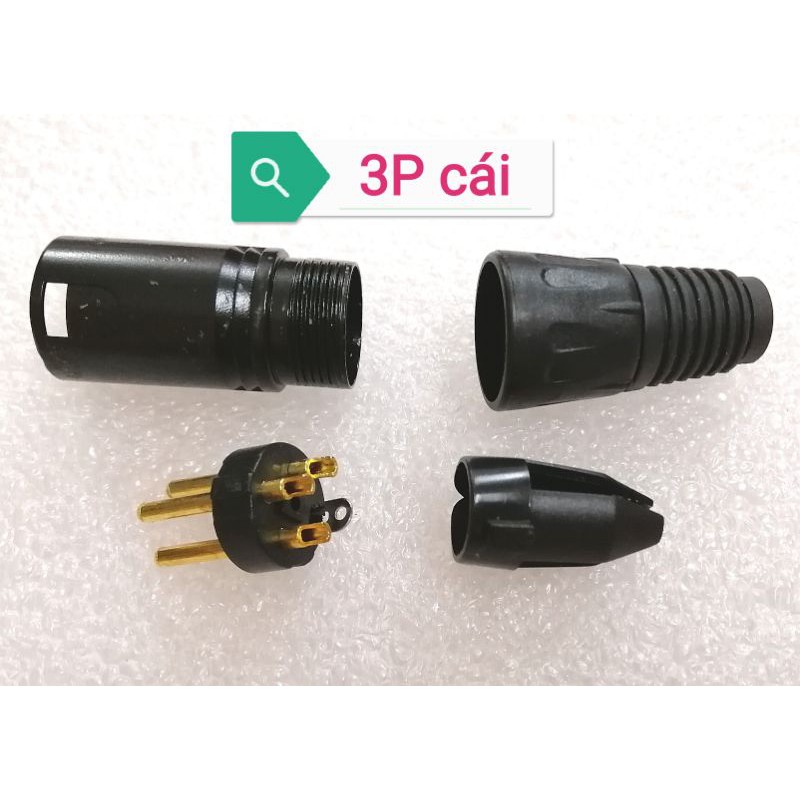 Đầu jack chuẩn Canon 3P đực, cái nối dây chân mạ vàng