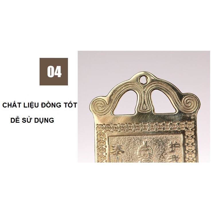 Thẻ đồng: THIÊN QUAN TỨ PHÚC - dùng để xử lý khi cửa hai nhà đối diện nhau
