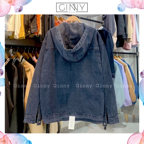 Áo khoác Jean phối nón GINNY AKJ-TK03  | Thời Trang Nữ | Chất Jean Xịn | GINNY.VN