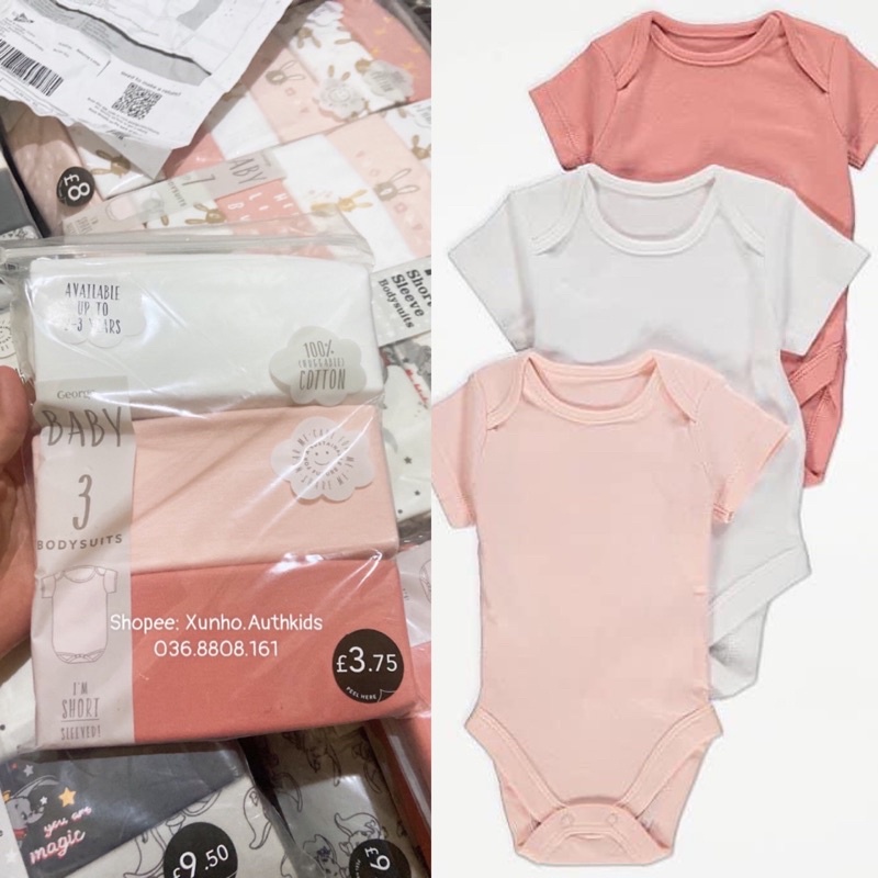 Set 3 body chip cộc George UK bé gái