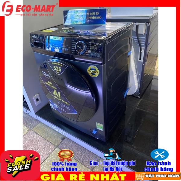 Máy giặt lồng ngang Aqua AQD-D903G.BK Inverter 9Kg