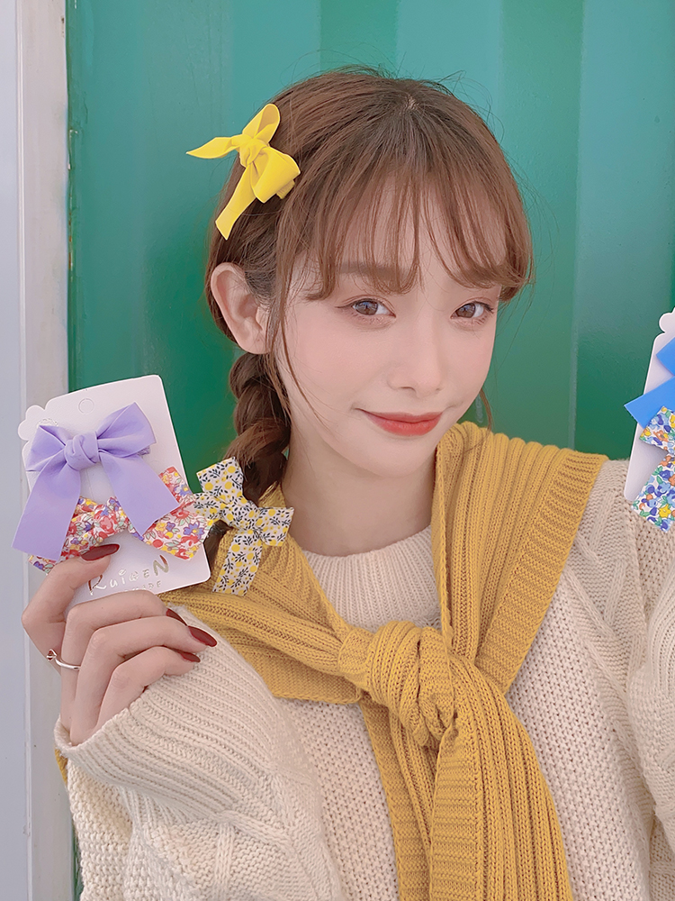 Kẹp Tóc Đính Nơ Phong Cách Hàn Quốc Xinh Xắn Cho Nữ