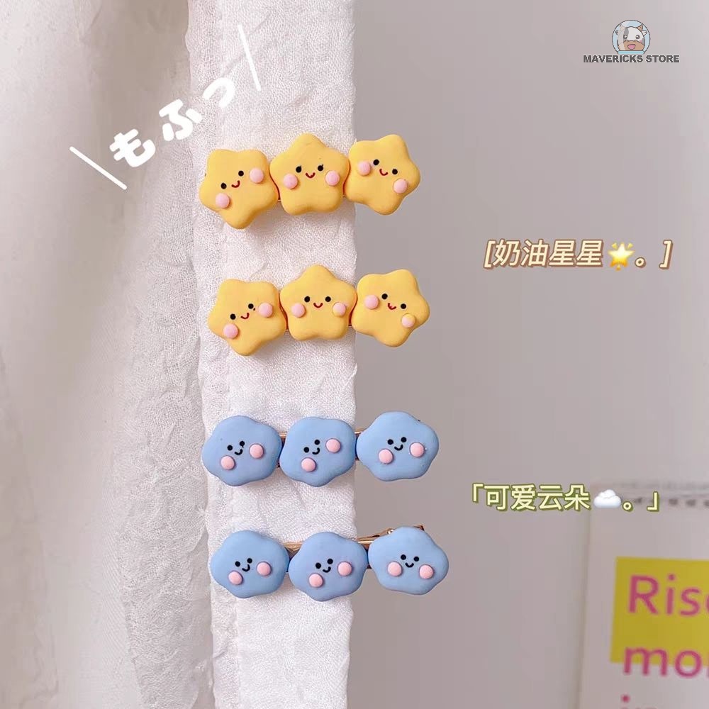 Dễ Thương Kẹp Tóc Hình Đám Mây Và Ngôi Sao Hoạt Hình Phong Cách Nhật Bản Cho Nữ