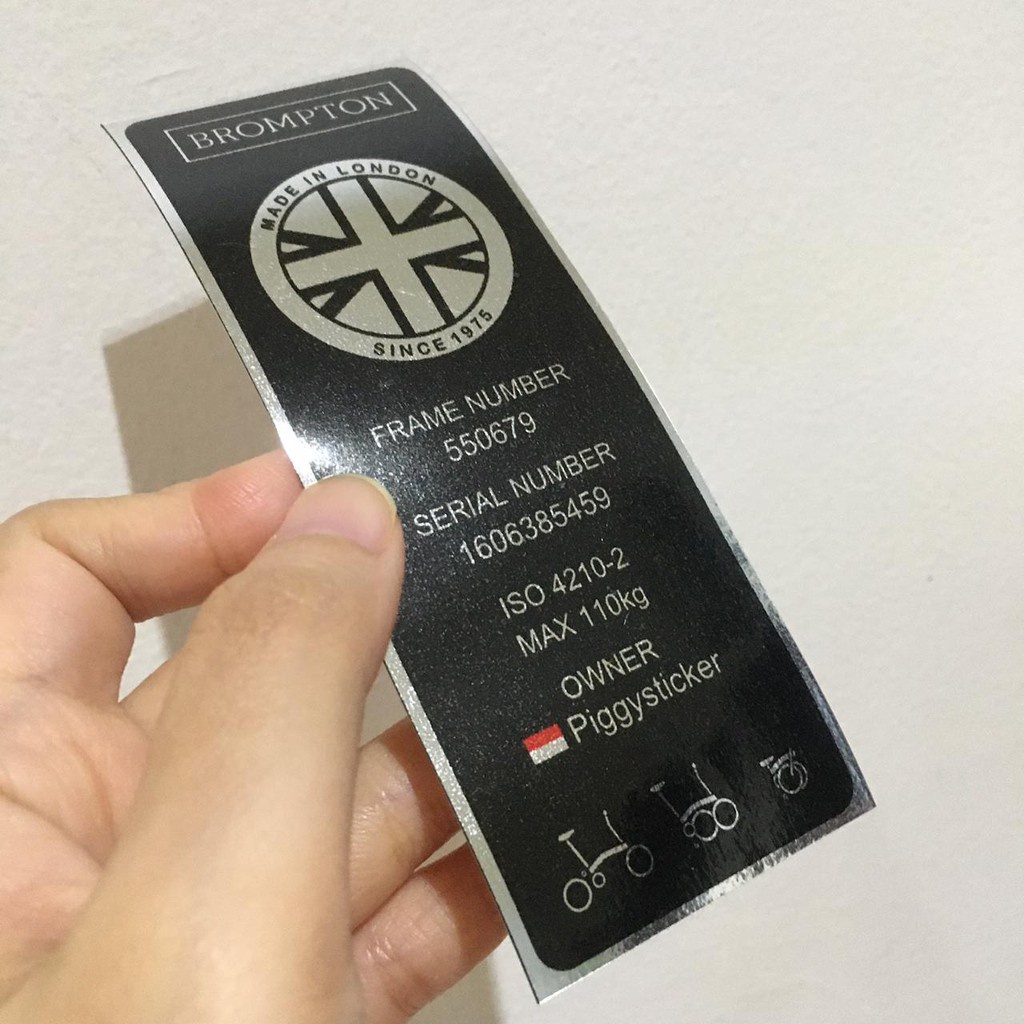 Bộ 4 hình dán nhãn hiệu xe đạp Brompton