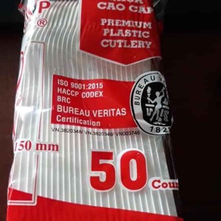 Muỗng nhựa trắng đục Uy Kiệt