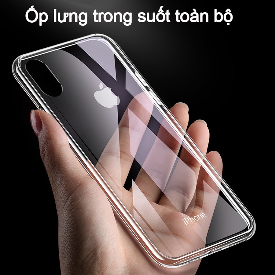 Ốp lưng trong suốt IPhone X đến 12 pro max chống Shock, va đập , phát sáng trong đêm