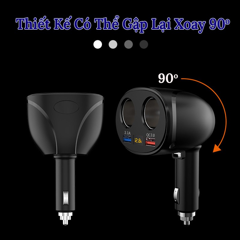 ❤️Bộ Tẩu Chia Sạc Oto Không Dây Tiện Lợi - Hỗ Trợ Sạc Nhanh QC3.0 Ver 2