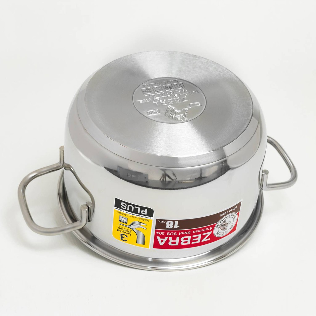 Nồi inox 304 cao cấp  Zebra Thái Lan Extreme Infinity ( 18cm x 20cm x 22cm ),vung phẳng - 162286