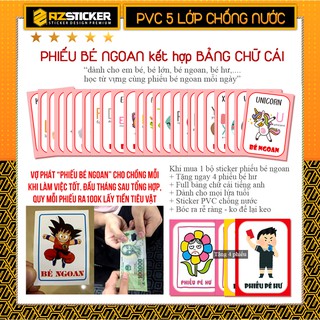 Sticker Chủ Đề Phiếu Bé Ngoan | Sticker Dán Nón Bảo Hiểm , Dán Sổ Tay , Dán Điện Thoại , Sticker PVC Chống Thấm Nước