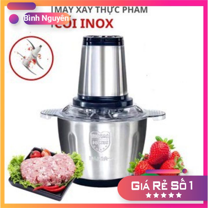 Máy xay thịt cầm tay đa năng gia đình cối Inox 4 lưỡi đa năng,công suất 250W