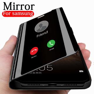 Ốp điện thoại da nắp gương lật dành cho Samsung galaxy s9 s8 plus s10 5G s10E note 10 pro 10
